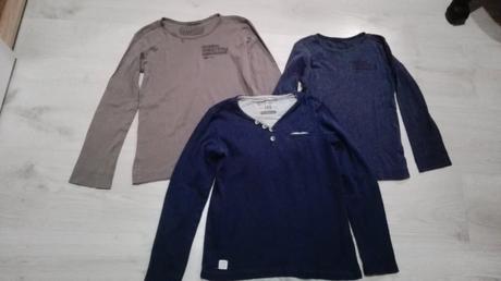 3 ks tričká dlhý rukáv vel.128, reserved,140