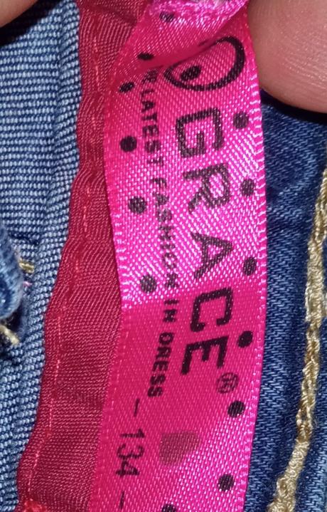 Dievčenská rifľová sukňa s hviezdičkami (134), grace,134