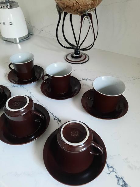 Epiag mid century 1970s" vintage brown cups, 