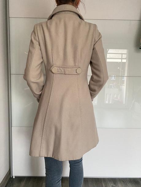 Maslový vlnený kabát, h&m,34