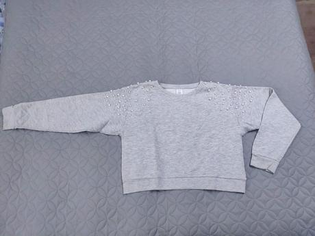 Crop mikina lindex s perlickami, lindex,140