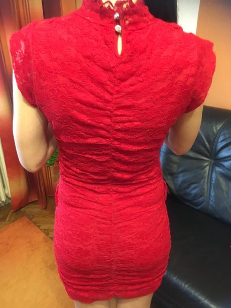 Čikované červené šaty missq, s