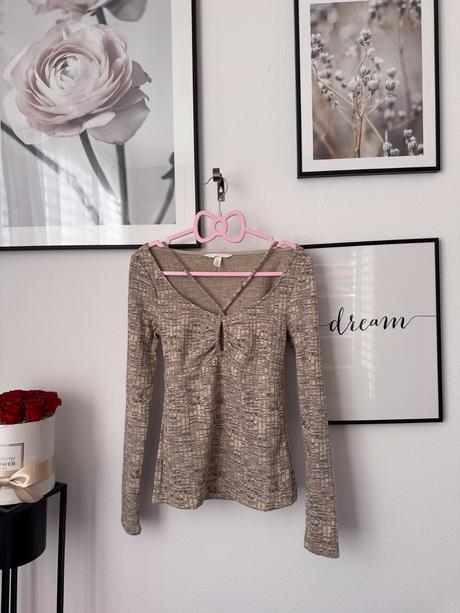 Pieskový elastický sveter, h&m,s