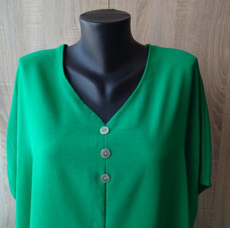 Sýtozelená oversized tunika s gombíkmi, 5xl