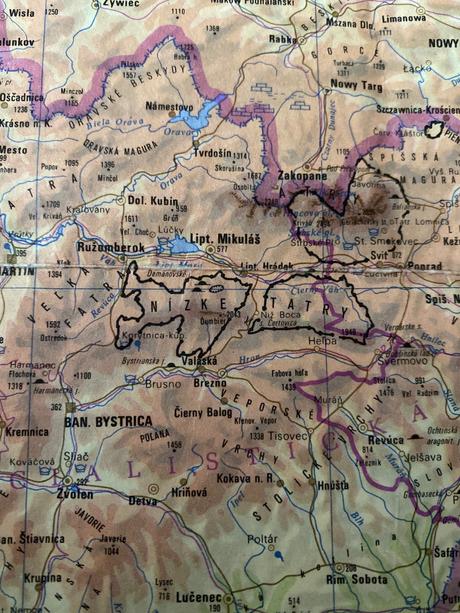 Stará mapa československá socialistická republika,