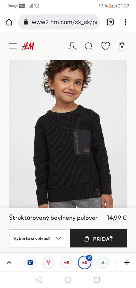 Čierny svetrík, h&m,98