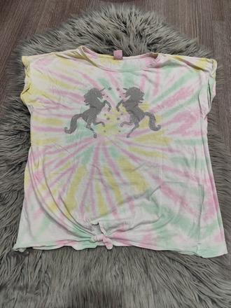 Tričko dúhové s jednorožcami veľ. 158/164, 158