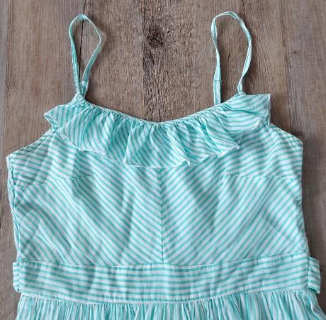 Pásikavé zelenobiele letné šaty, orsay,m