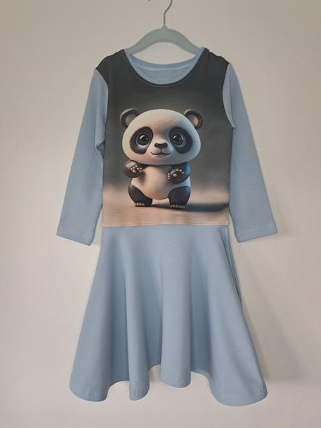 Kruhové šaty panda, 104 - 164
