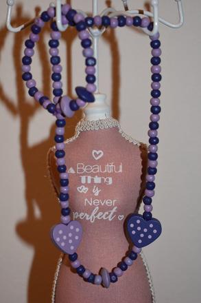 Set fialové srdiečka,