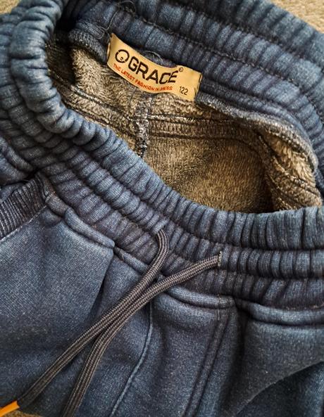 Vyteplené tepláky, rifľový efekt, grace,122