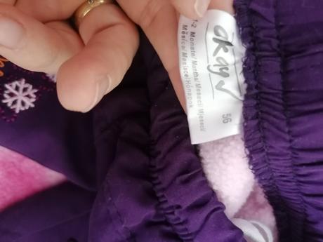 Fialové zateplene nohavice, 56