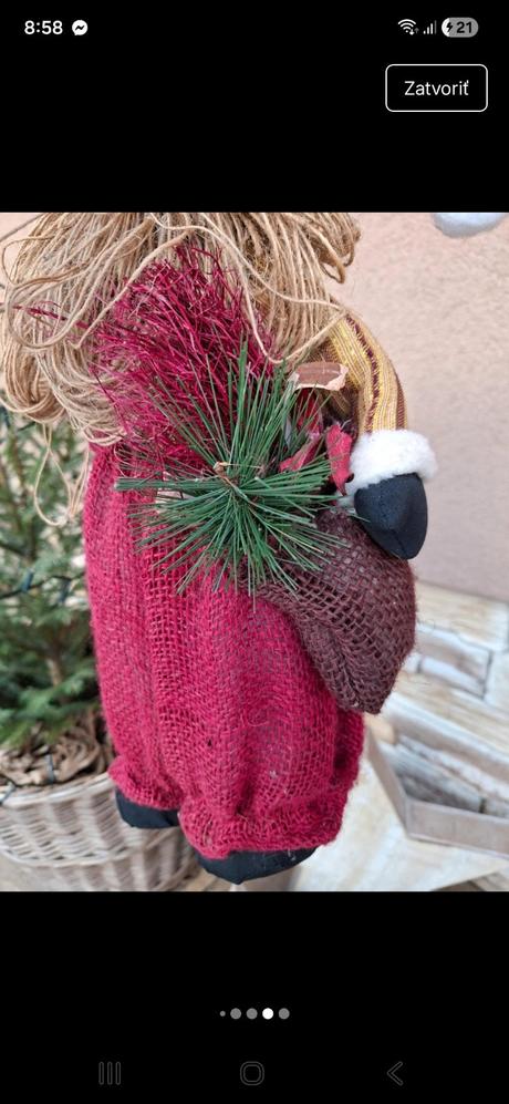 Velky stojací mikuláš- dedo v jutovom oblecení, 