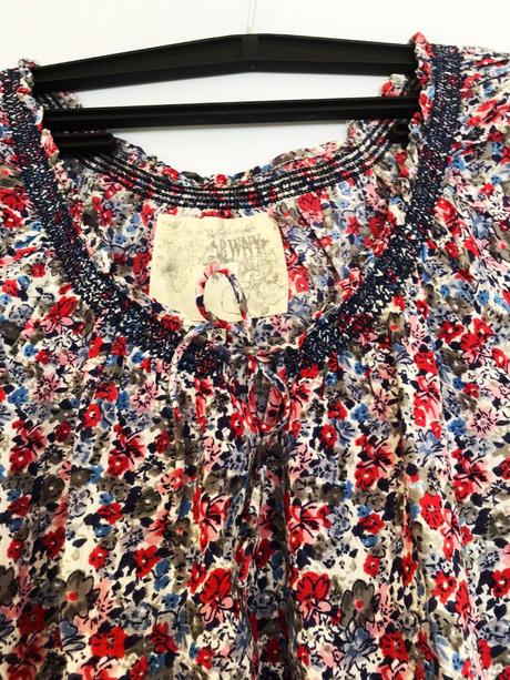 Batistová plátenná kvietkovaná blúzka, l