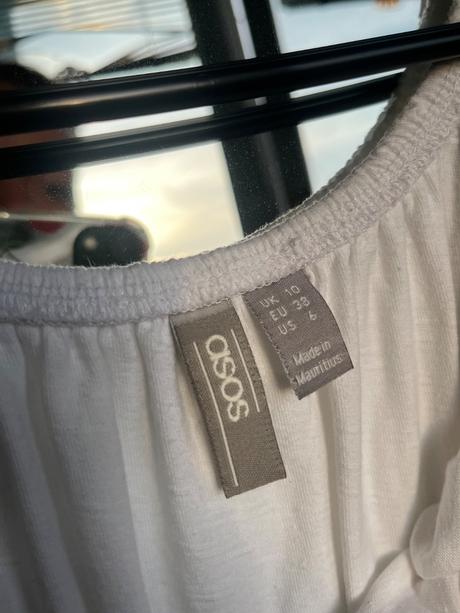 Asos biele šaty kratke letné, m