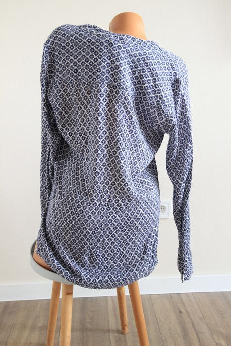 Modro biela viskózová blúzka, h&m, l, l