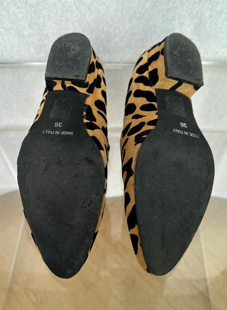 Kožené balerínky leopard, 36