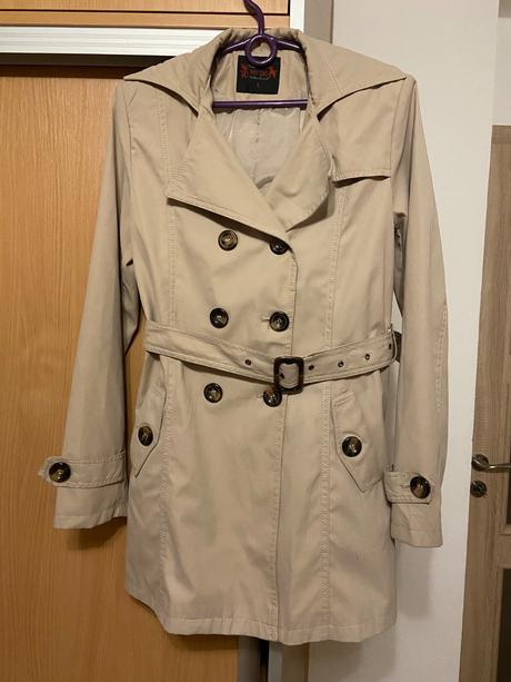 Prechodný béžový kabát, l