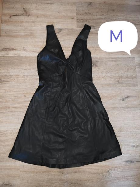 Kožené šaty, bershka,m