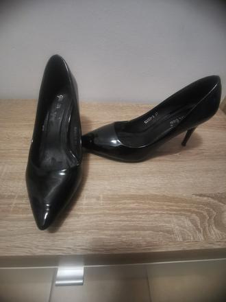 Lodičky lesklé čierne, 37