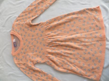 Šatôčky pomarančovej farby  so srdiečkami, lupilu,116