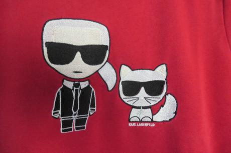 Karl lagerfeld original damska cervena mikina m, m