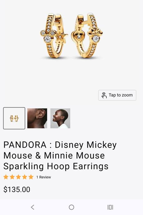 Pandora pozlátený set disney minnie & mickey, pandora
