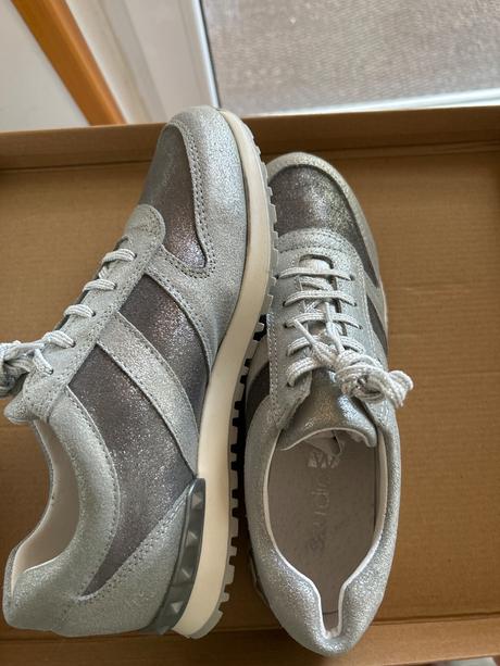 Strieborné tenisky z pravej kože 39, 39