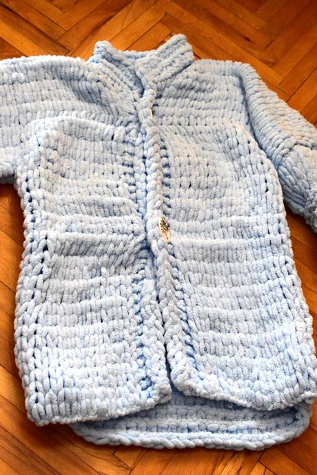 Dámsky úpletový kabát - hand made, 