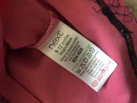 Tričko next ruzove 9-12 mes., next,80