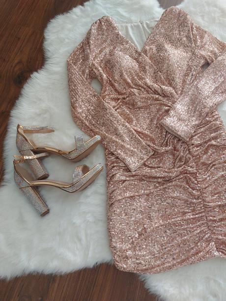 Flitrové krátke šaty, l