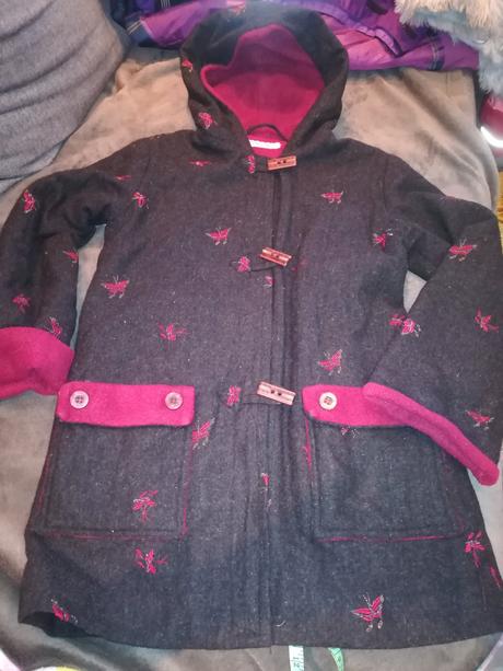 Kabátik prechodný farba antracit sivý, 128