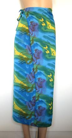 Dlhá farebná zavinovacia sukňa, s