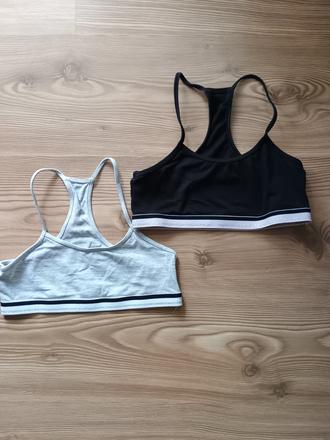 Podprsenky sportove dievčenské hm 146/152 2ks, h&m,146