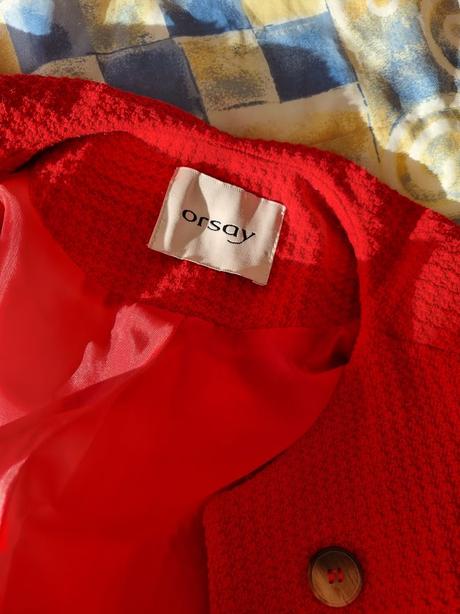 Červené buklé sako orsay 40, orsay,40