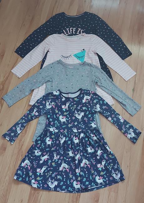 Šaty s dlhým rukávom 4x 110-116, lupilu,110