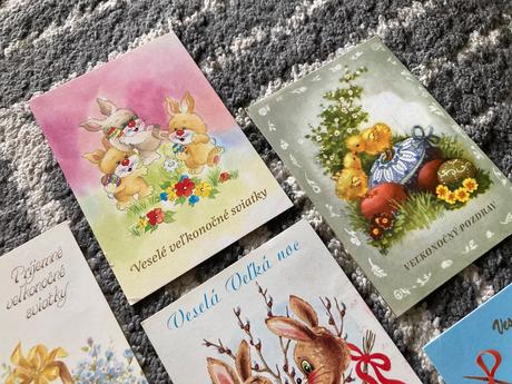 Retro kreslené 90roky veľká noc,