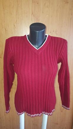 Bordový pulóver v. s - xl, 40