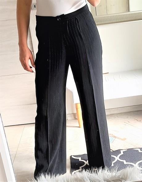 Elegantné nohavice s jemnými bodkami-xl, xl