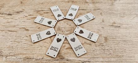 Handmade visačka - made with love - 20x50 mm, 