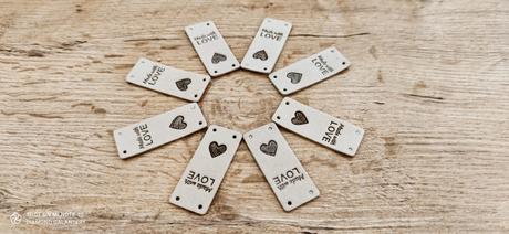 Handmade visačka - made with love - 20x50 mm,