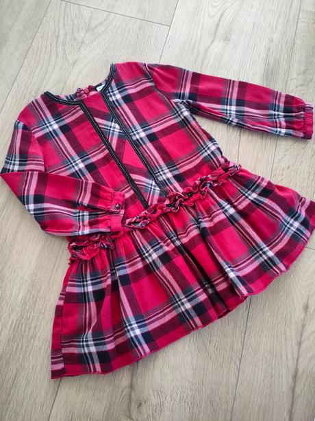 Dievčenské karo vianocne šaty mayoral, veľ. 92, mayoral,92