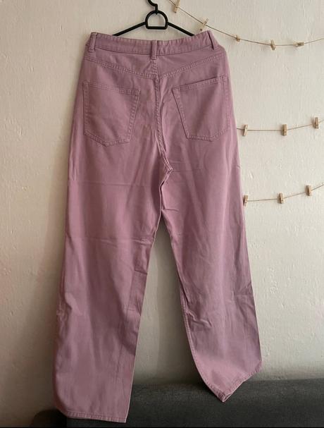 Široké fialové džínsy h&m, h&m,l