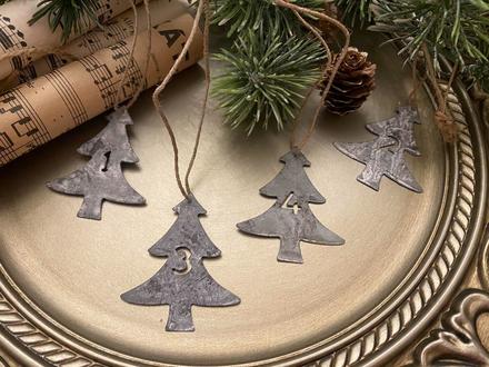 Adventné štítky v tvare stromčekov ( sada 4 ks ), 