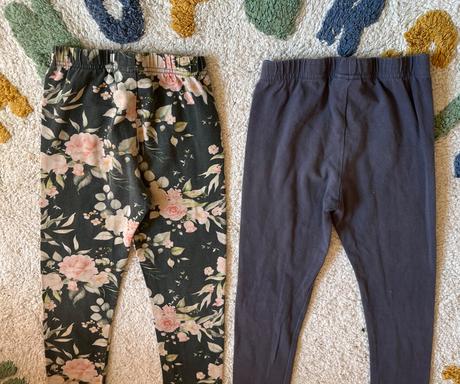 2x handmade bavlnené legíny, lily grey, 104, 104