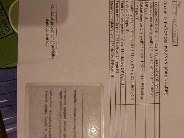 Neviem vyplniť ôsmu stranu daňového priznania