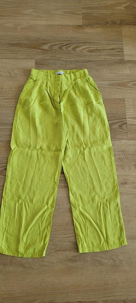 Zelene volne siroke nohavice, zara,158