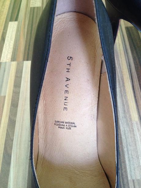 Čierne lodičky z pravej kože, zn. 5th avenue, 37