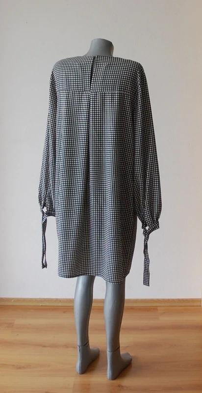 Čierno-biele gingham šaty, h&m,l