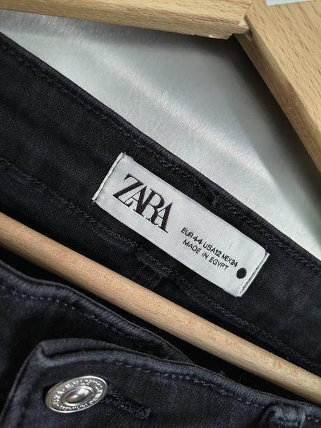 Zara elastické sivo čierne skinny l-xl, zara,l